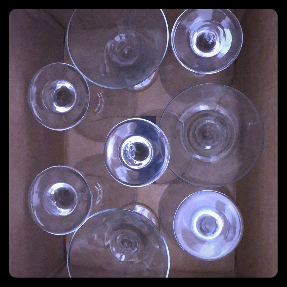 Set of martini glasses.